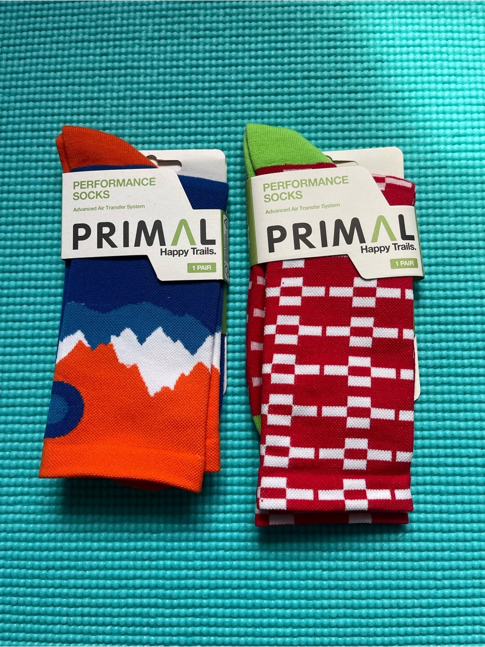 Primal Performance Women's Cycling Socks – Orange & Red Patterned Pairs